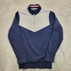 Rhone Jacket Men Medium Pullover Windbreaker Golf‎ Rain Coat Blue Grey Adult
